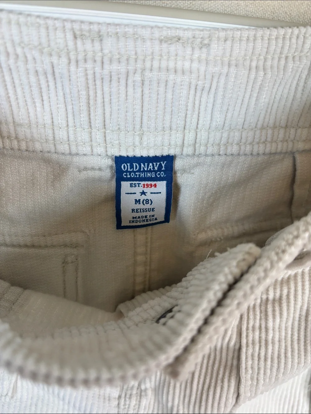 Old Navy Off-White Corduroy Skirt with Utility Pockets